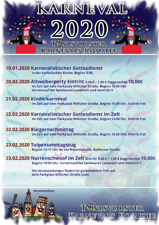 Termine Tonisvorster Karnevals Komitee